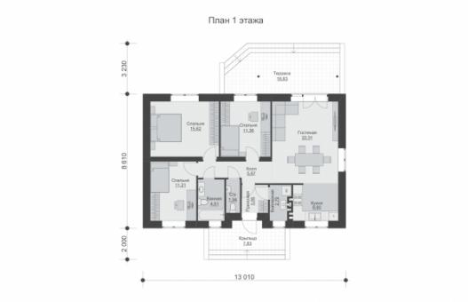 Одноэтажный жилой дом